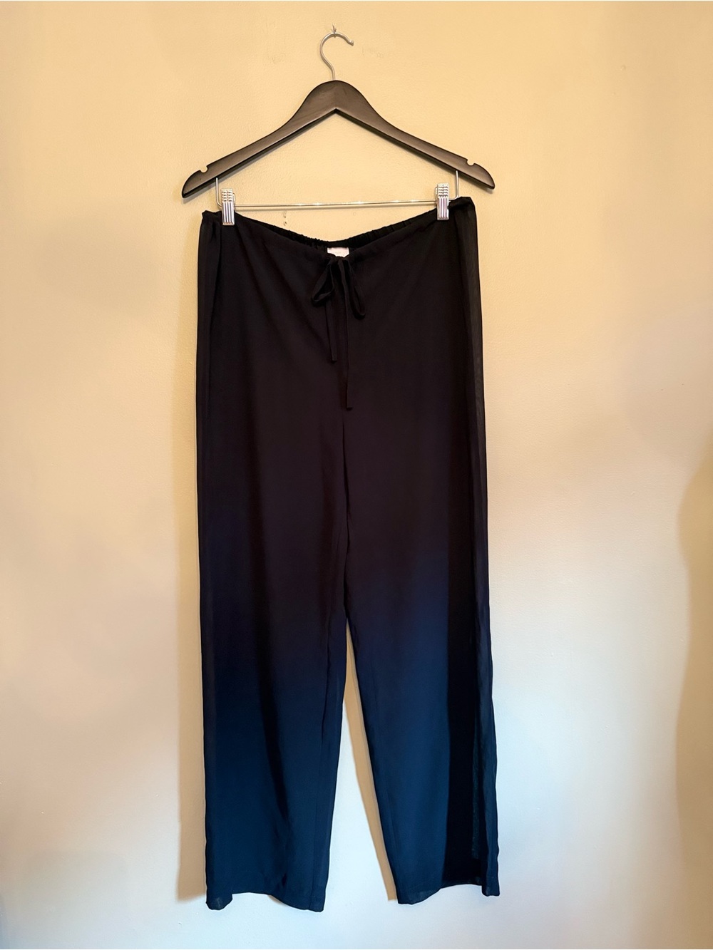 Y2K Vintage Victoria's Secret Black Sheer Sheer Chiffon Beach Cover-Up Pants M